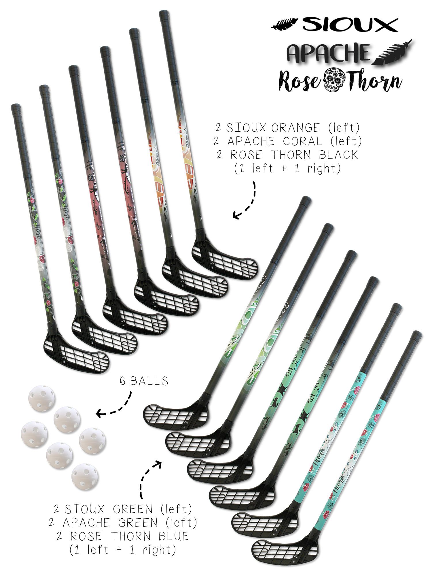 Floorballschläger-Teamset für Erwachsene