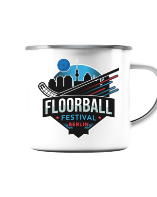 Floorball Festival 2025 - Emaille Tasse (Silber)
