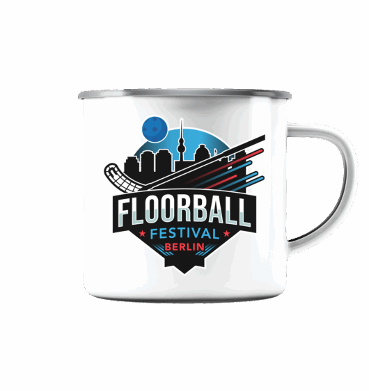 Floorball Festival 2025 - Emaille Tasse (Silber)